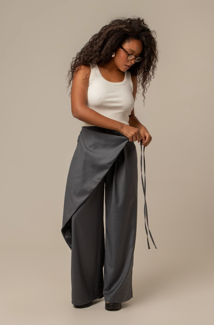 calça-saia de alfaiataria chefa