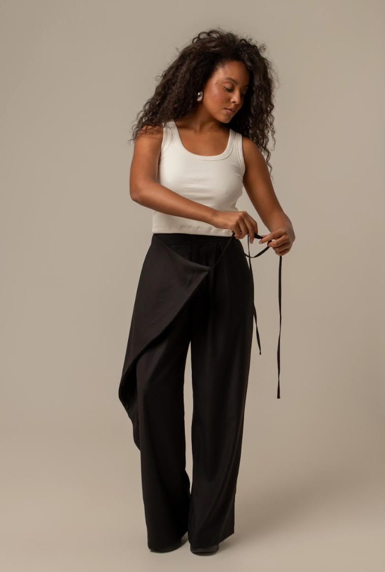 calça-saia de alfaiataria chefa