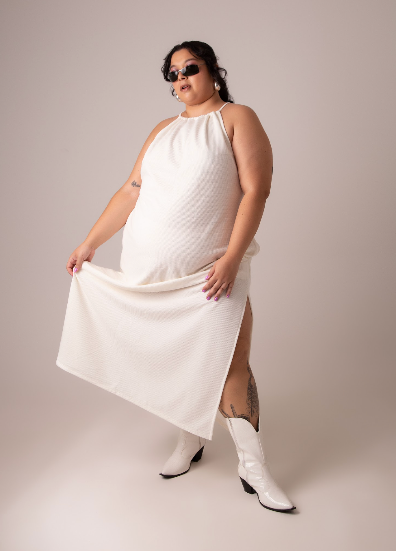 vestido comfy | vestido costas abertas com fenda lateral