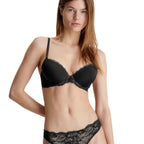 Calvin Klein Seductive Comfort Lotus Floral Lift Demi Bra Black