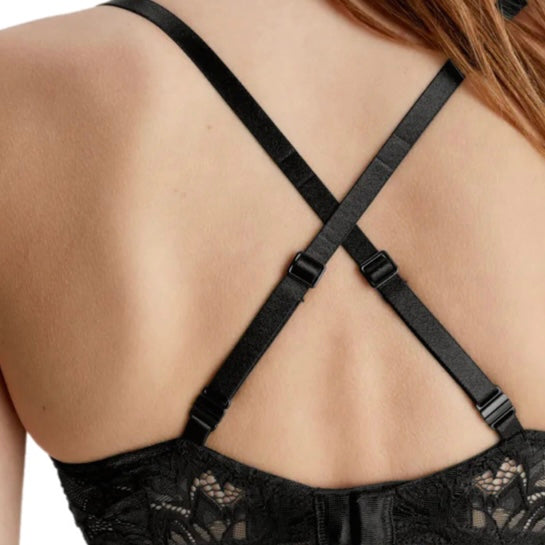 Calvin Klein Seductive Comfort Lotus Floral Lift Demi Bra Black