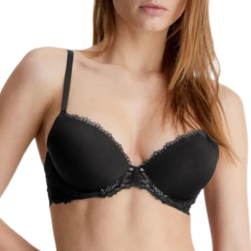 Calvin Klein Seductive Comfort Lotus Floral Lift Demi Bra Black