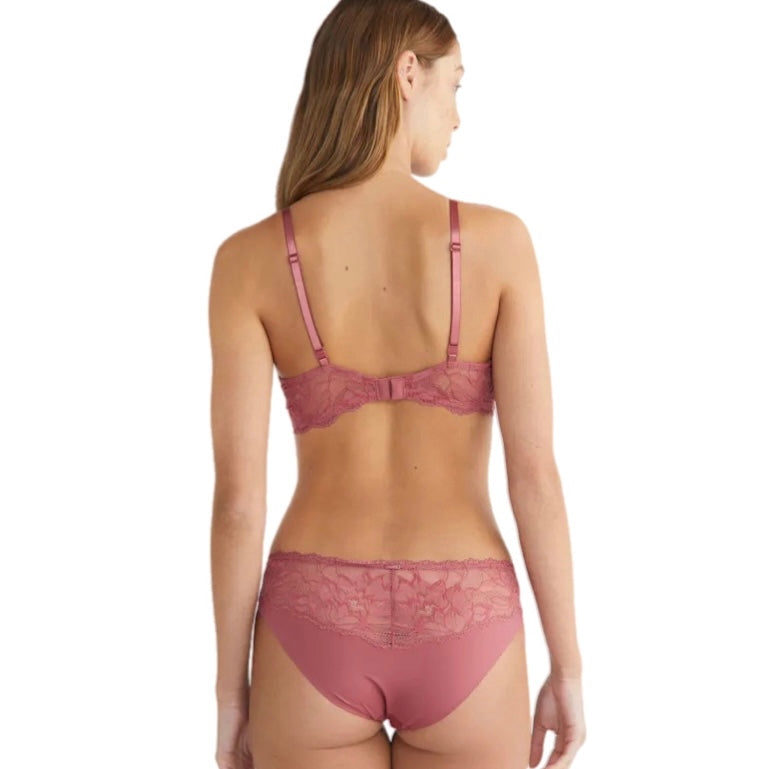 Calvin Klein Seductive Comfort Lotus Floral Push-Up T-Shirt Bra Raspberry Blush