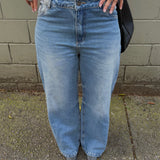 calça jeans ajustável wide acid wash