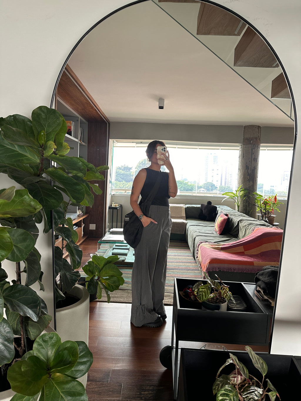 calça alfaiataria laço