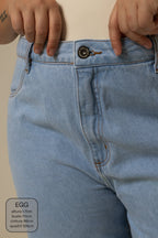 calça jeans ajustável mom clara