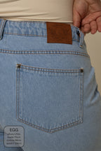 calça jeans ajustável mom clara