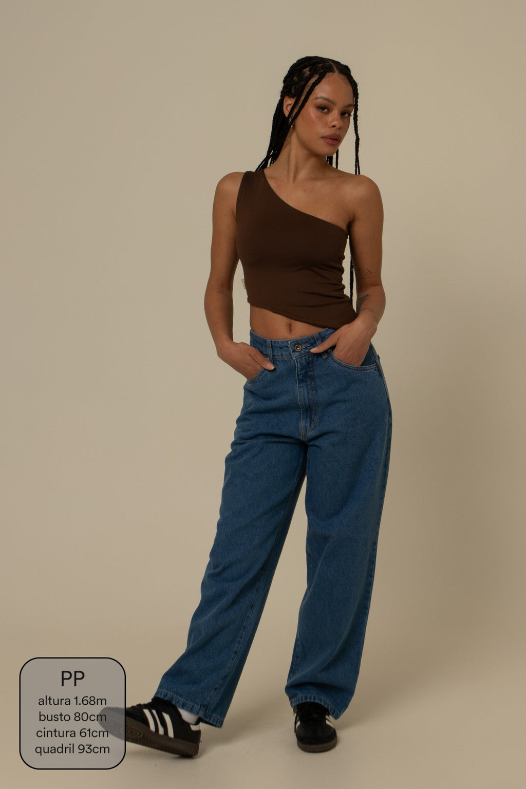 calça jeans ajustável mom denim blue