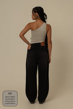 calça jeans ajustável mom midnight black