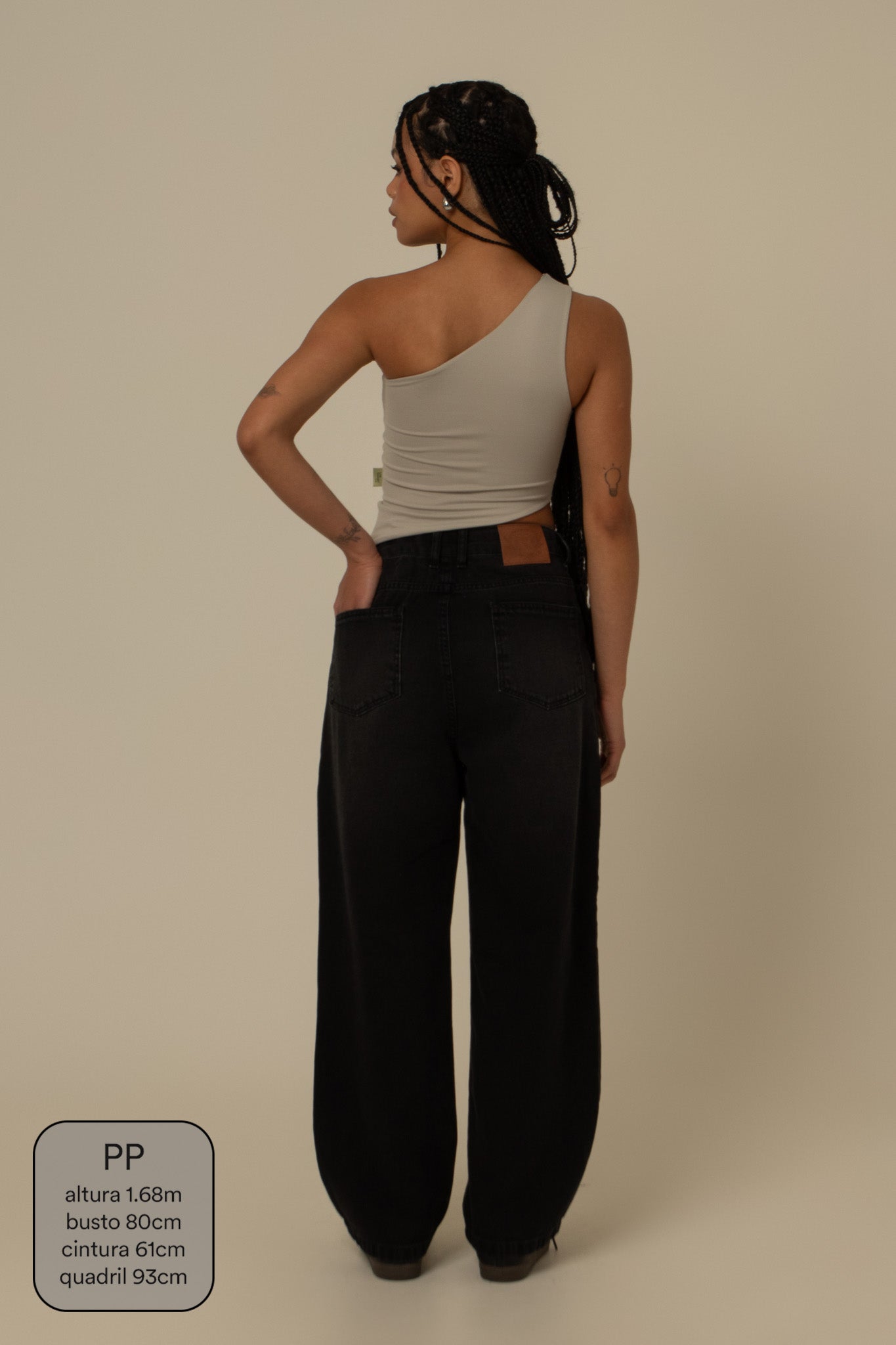 calça jeans ajustável mom midnight black