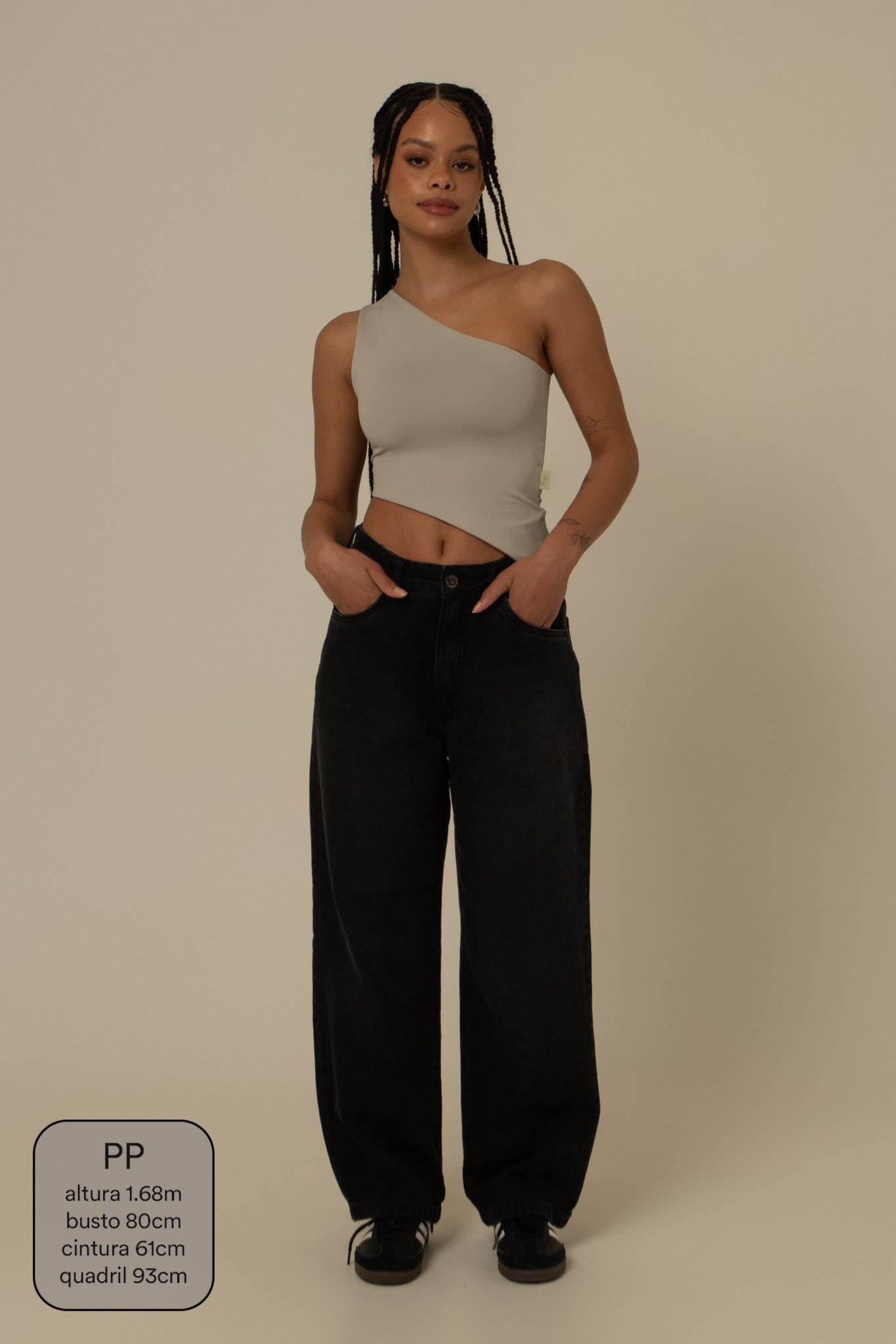 calça jeans ajustável mom midnight black