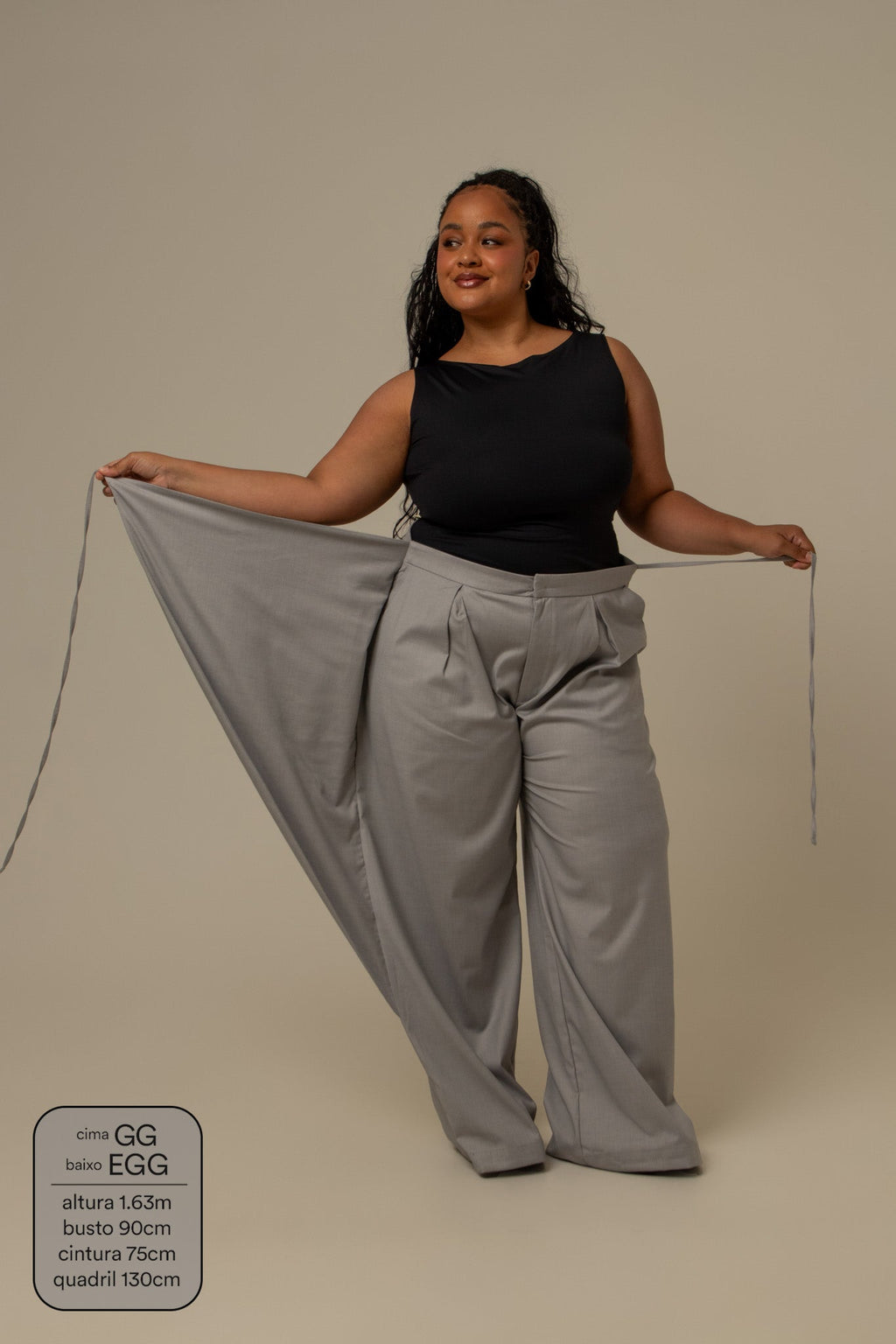 calça-saia de alfaiataria chefa