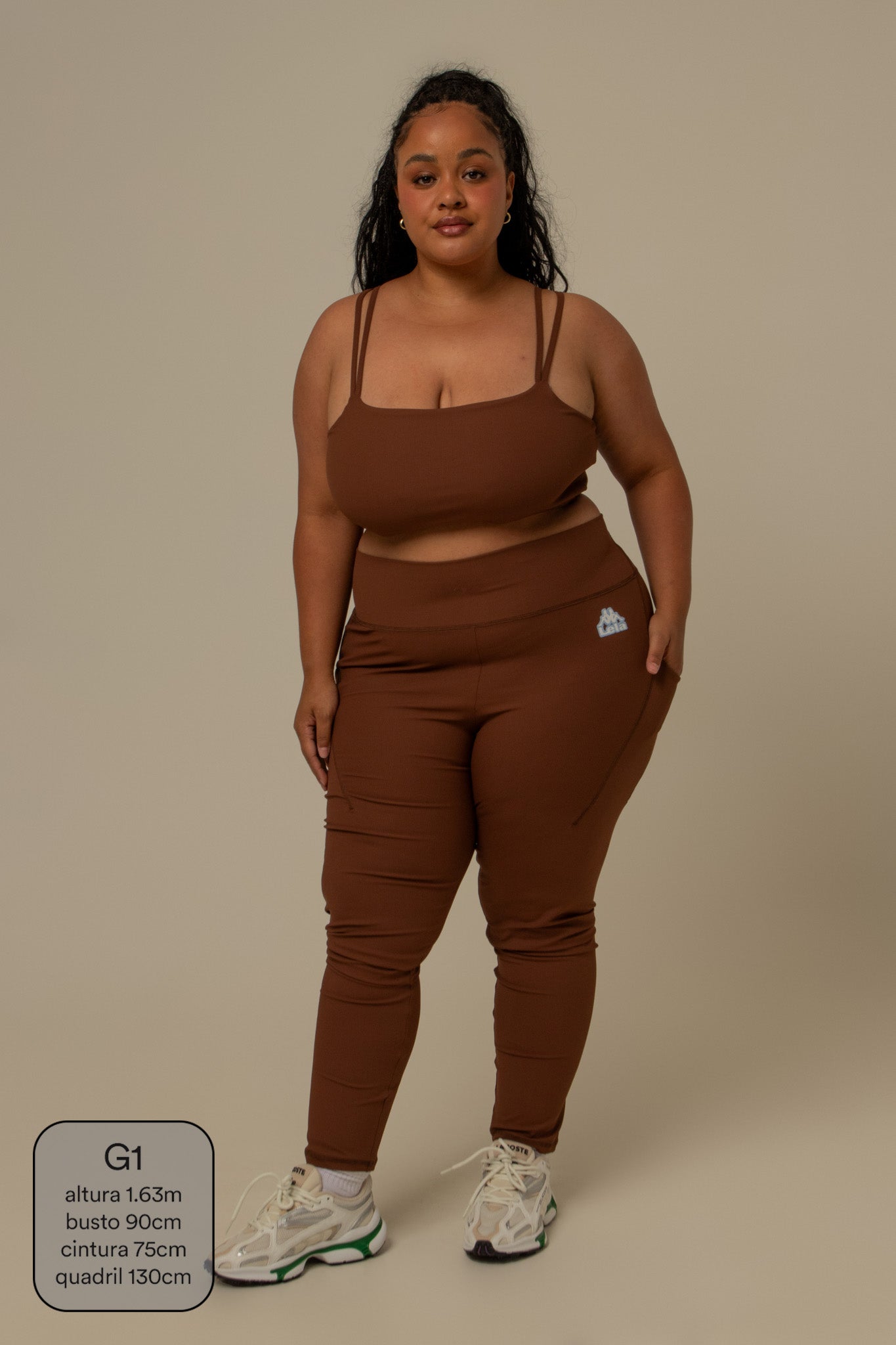 calça legging canelada gym lela & kappa