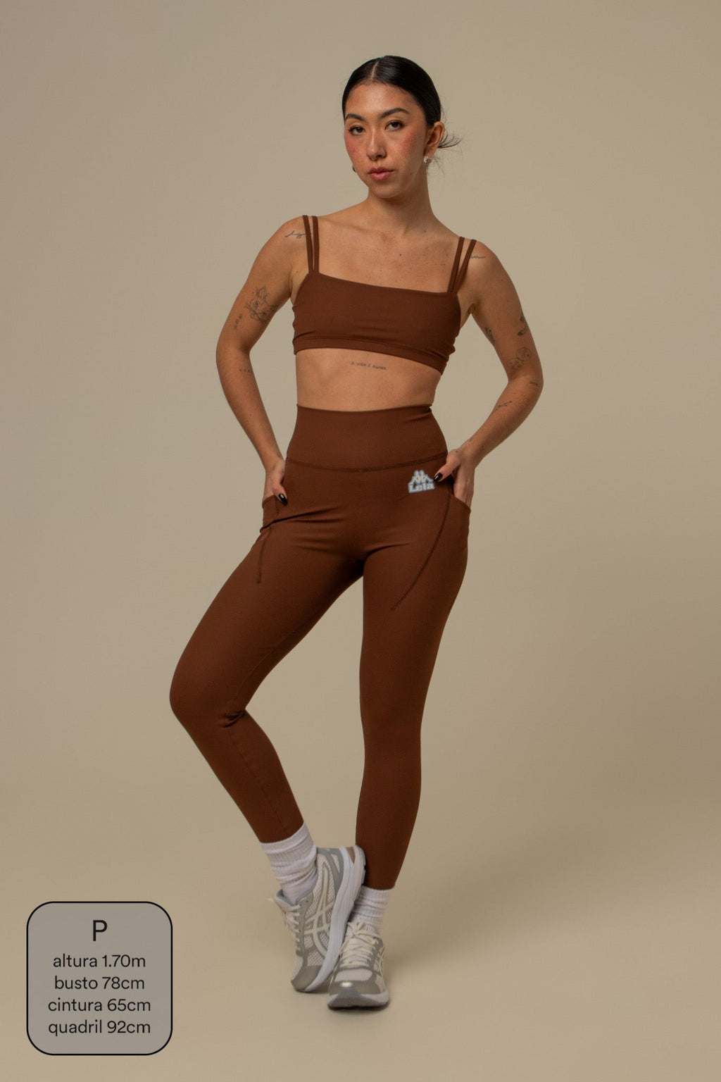 calça legging canelada gym lela & kappa