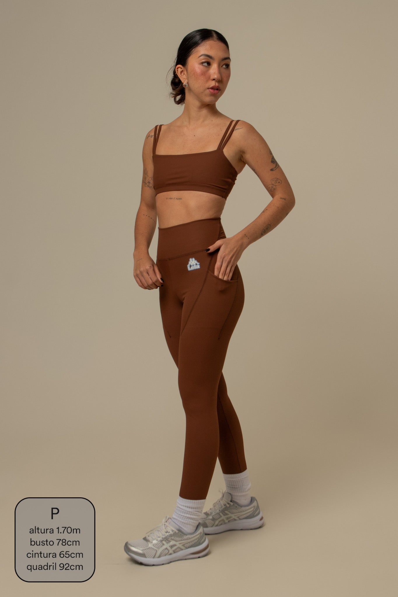 calça legging canelada gym lela & kappa