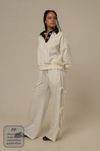 calça de moletom cozy wide lacinho