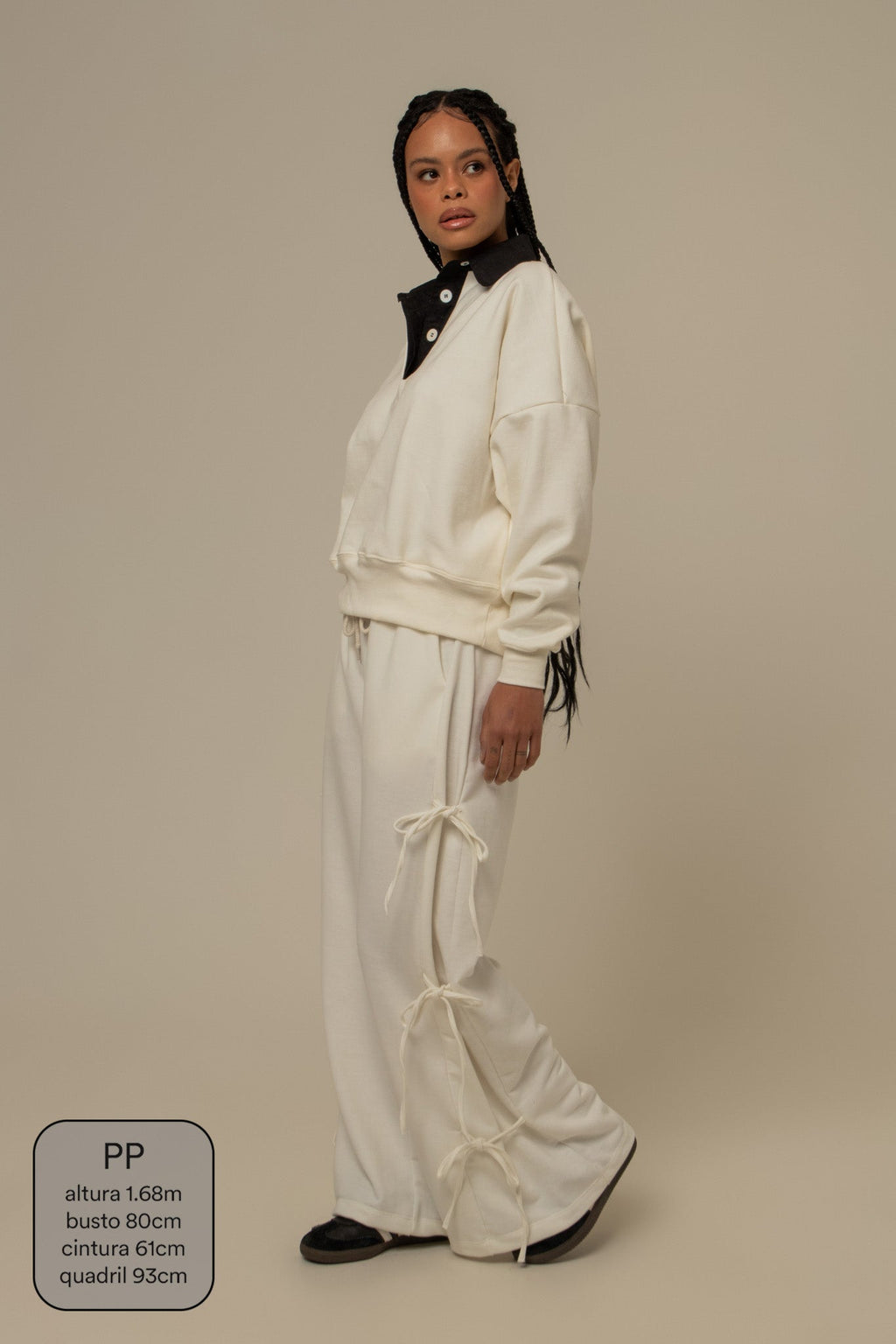 calça de moletom cozy wide lacinho