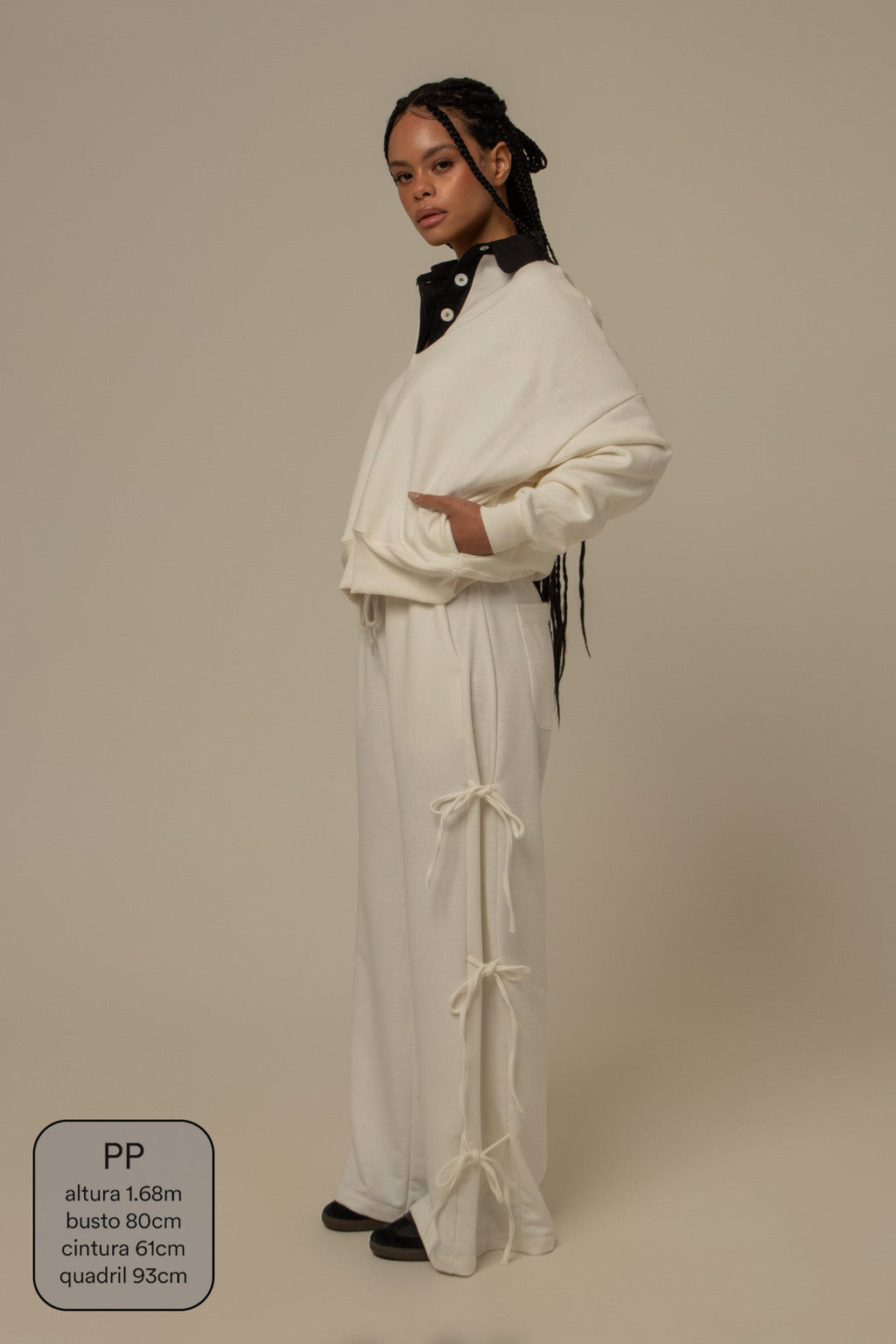 calça de moletom cozy wide lacinho