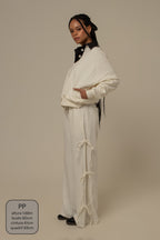 calça de moletom cozy wide lacinho