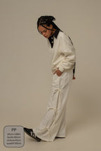 calça de moletom cozy wide lacinho