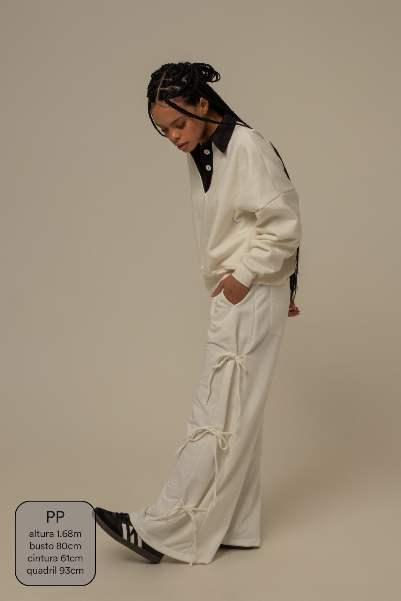 calça de moletom cozy wide lacinho