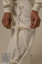 calça de moletom cozy wide lacinho