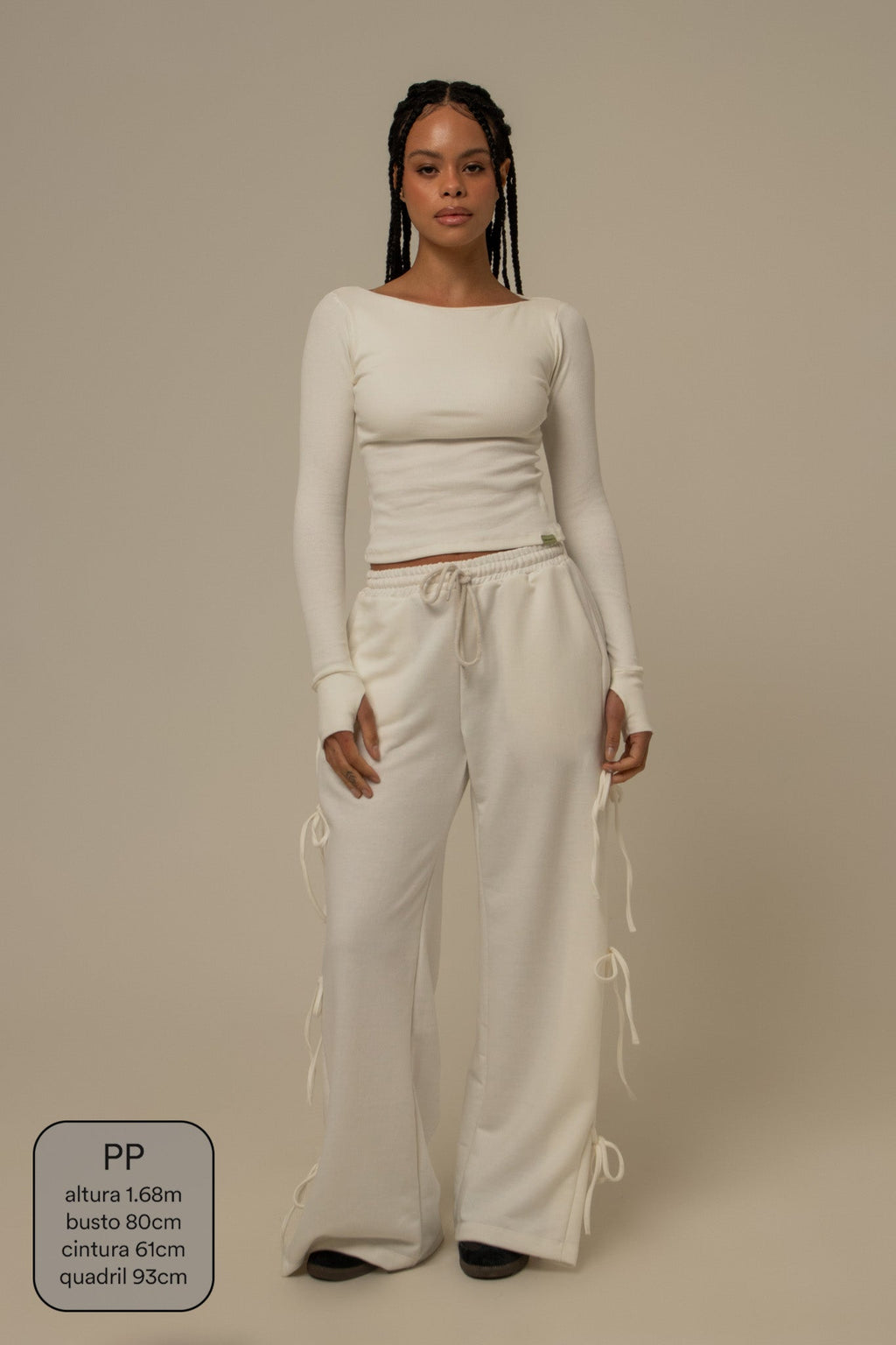 calça de moletom cozy wide lacinho