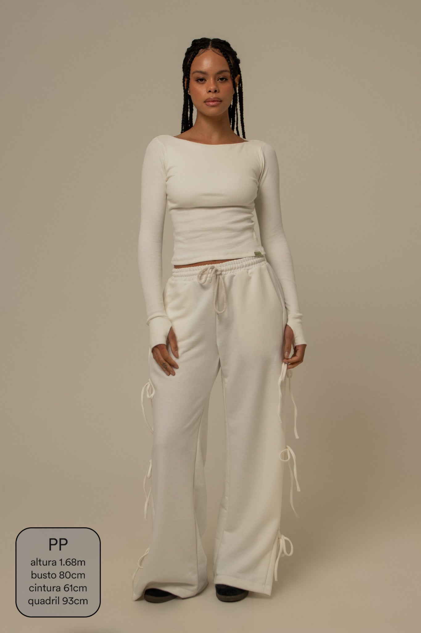 calça de moletom cozy wide lacinho