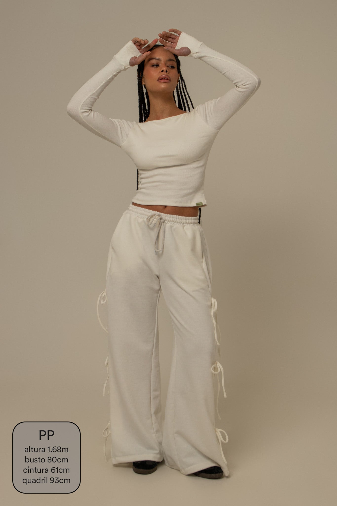 calça de moletom cozy wide lacinho