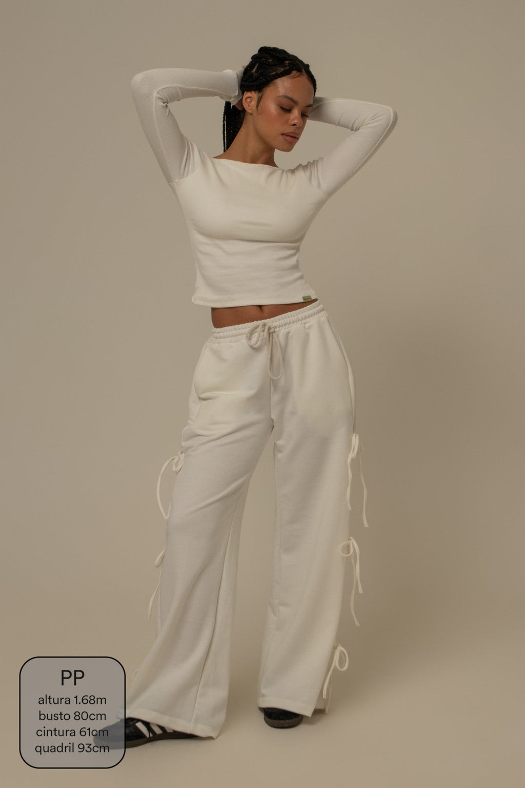 calça de moletom cozy wide lacinho