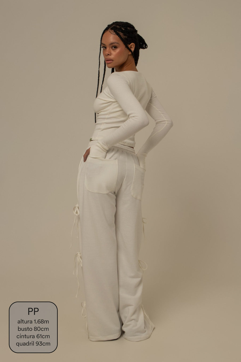 calça de moletom cozy wide lacinho