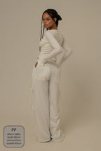 calça de moletom cozy wide lacinho