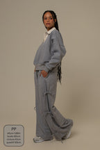 calça de moletom cozy wide lacinho