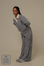 calça de moletom cozy wide lacinho