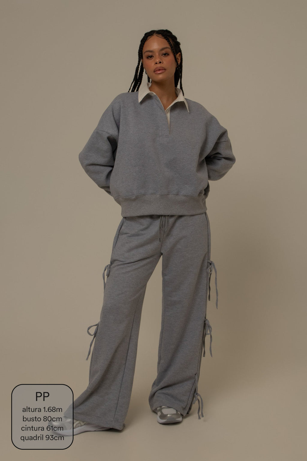 calça de moletom cozy wide lacinho