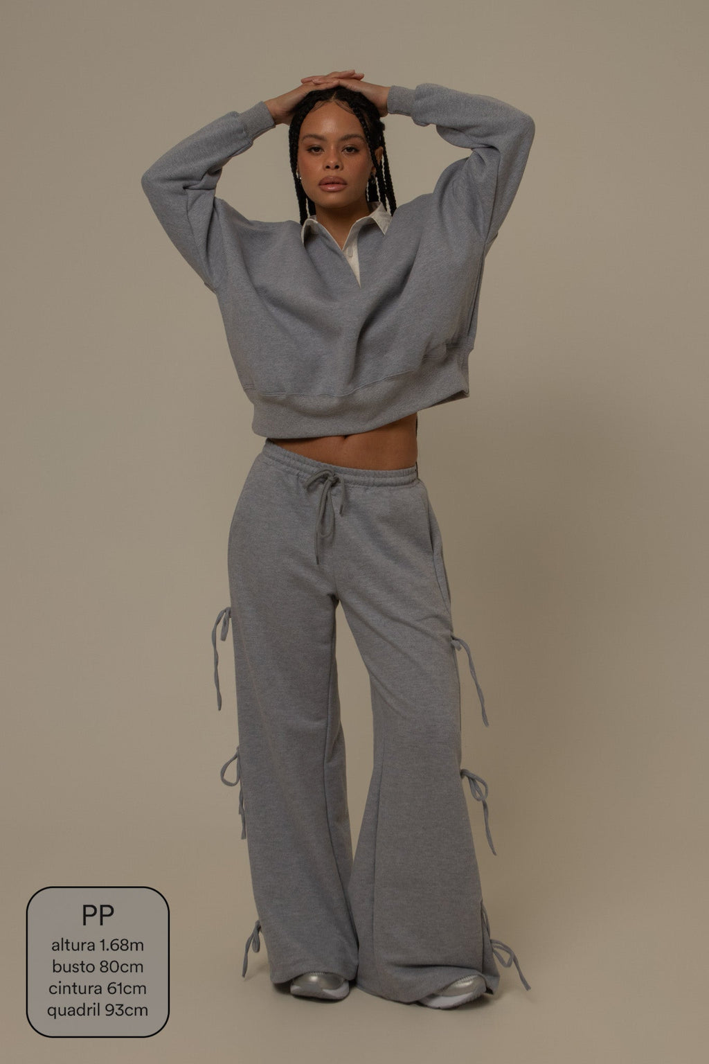 calça de moletom cozy wide lacinho