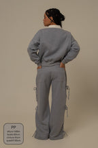 calça de moletom cozy wide lacinho