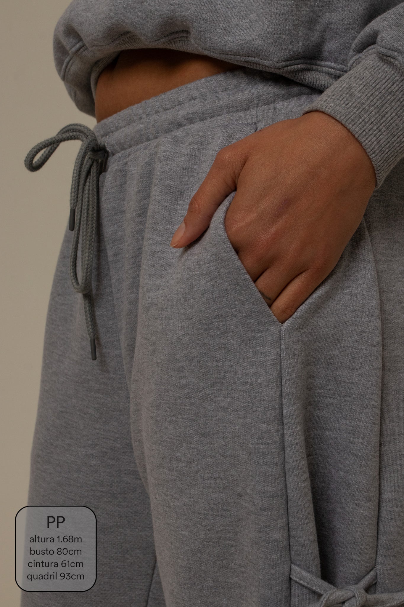 calça de moletom cozy wide lacinho