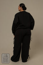 calça de moletom cozy wide lacinho