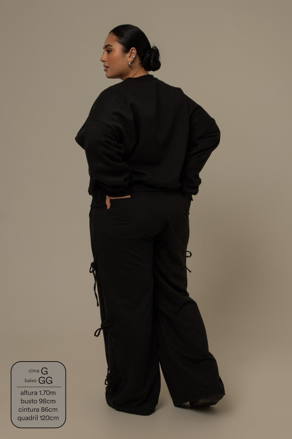 calça de moletom cozy wide lacinho