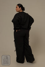 calça de moletom cozy wide lacinho