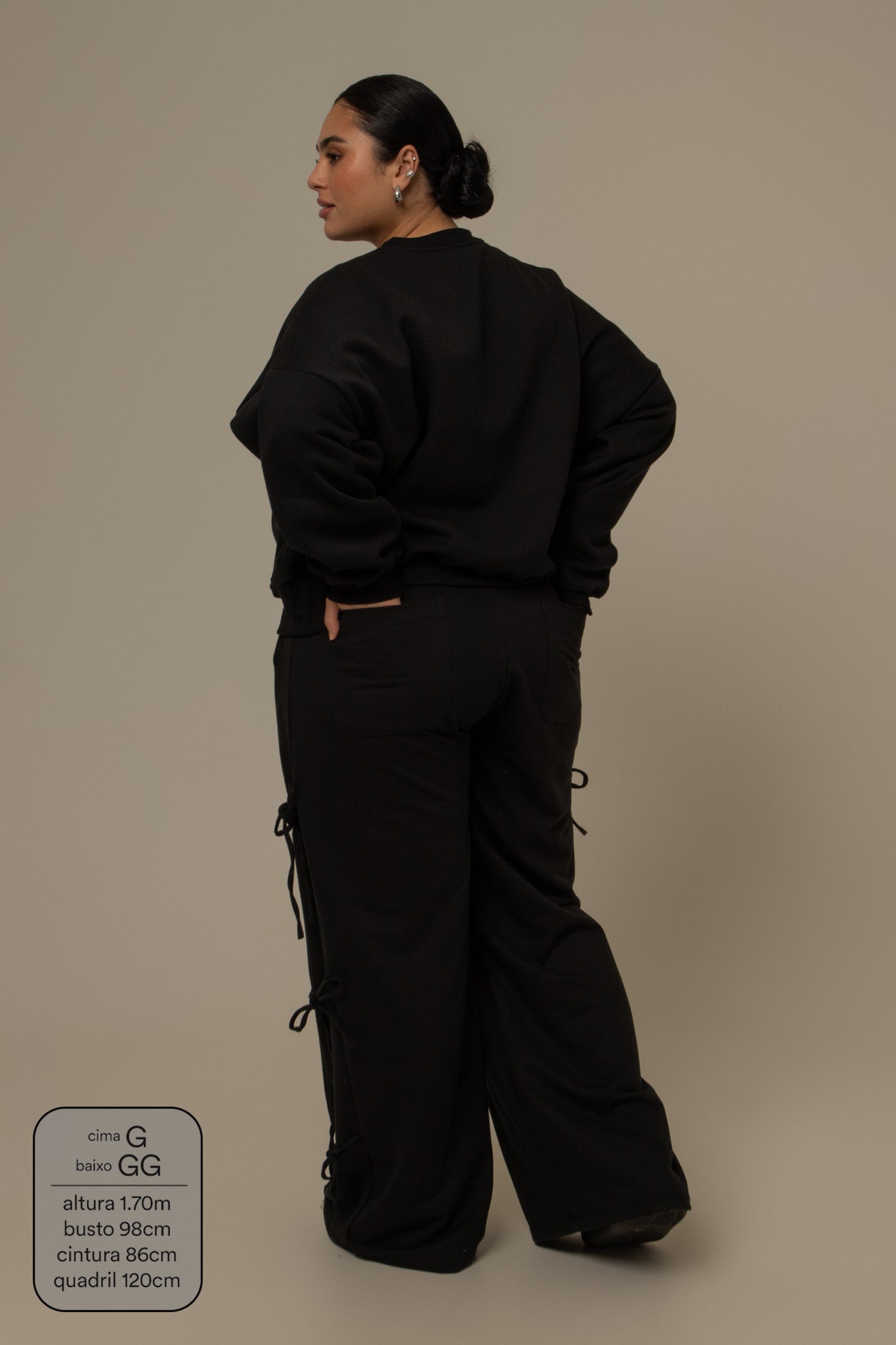 calça de moletom cozy wide lacinho