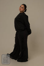 calça de moletom cozy wide lacinho