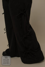 calça de moletom cozy wide lacinho