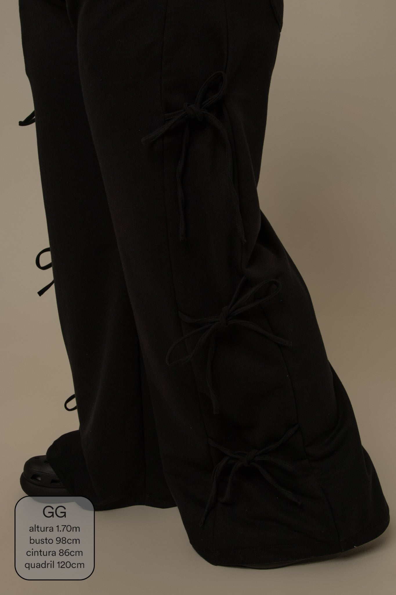 calça de moletom cozy wide lacinho