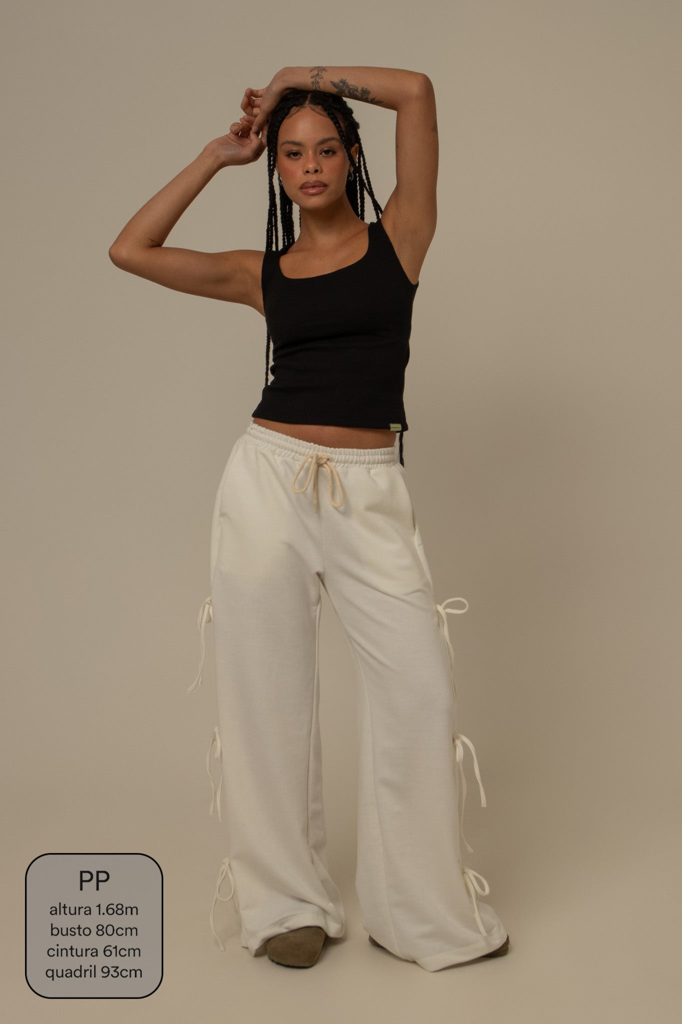 calça de moletom cozy wide lacinho