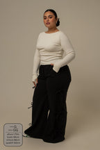 calça de moletom cozy wide lacinho