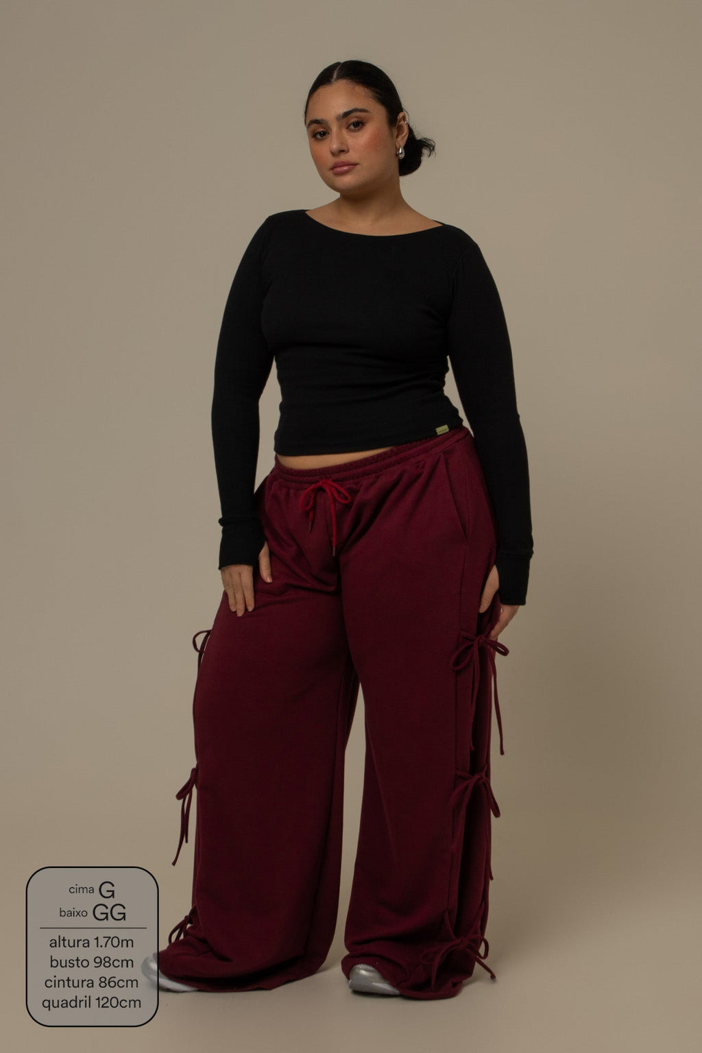 calça de moletom cozy wide lacinho