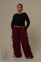 calça de moletom cozy wide lacinho