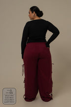 calça de moletom cozy wide lacinho